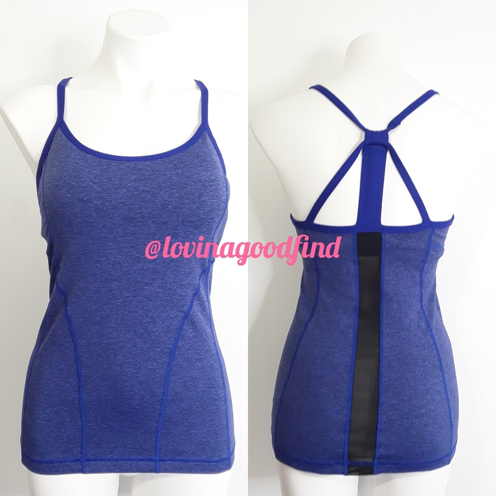Zella Strappy Mesh Back Sports Bra Tank EUC sz S